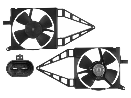 [218-0614-08] MOTOVENTILADOR CV CHEVY 94-12 L4 1.4, 1.6L P/RAD S/AA SENCILLO COMPLETO 2 PINES CN