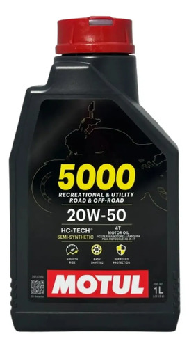 [MOTUL5000-20W50] ACEITE MOTUL 20W50 1L 4T SEMI- SINTETICO HC-TECH JASO T 903