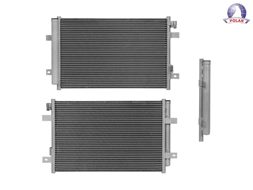 [228-0604-06] CONDENSADOR CV AVEO 18-23 L4 1.5 LTS AUT/STD C/SECADIR 23X14 7/8X16MM ALUM SOLD POLAR