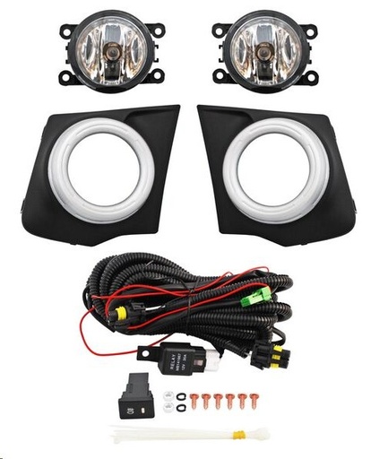 [016-2204-02] JUEGO FARO NIEBLA MT L200 16-18 C/CABLES C/REJILLAS NEGRAS C/FILO PLATA C/FOCOS CN