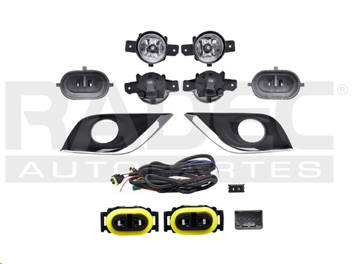 [016-2330-00] JUEGO FARO NIEBLA NS VERSA 15-19 C/REJILLA FILO CROMADO CN