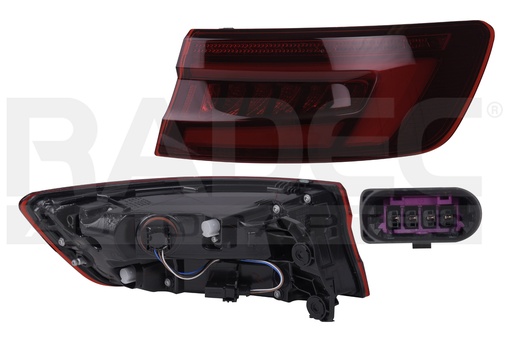[017-0202-44] CALAVERA EXTERIOR AD A4 17-19 EUROPEO 4 PUERTAS OBSCURA C/LEDS DEPO DER