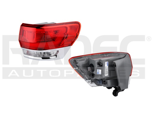 [017-1605-22] CALAVERA EXTERIOR JP GRAND CHEROKEE 14-21 FILO CROMADO C/LEDS DEPO DER