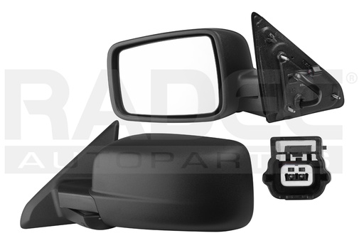 [018-0916-81] ESPEJO DG RAM 11-20 MANUAL C/SENSOR TEMPERATURA CORRUGADO 1500/2500/ST/SLT V6 6 CILINDROS 3.6L 2/4 PUERTAS IZQ