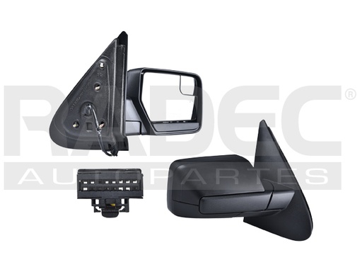 [018-1213-12] ESPEJO FD EXPEDITION 07-17 ELECTRICO C/DESENPANANTE C/LUZ C/PUNTO CIEGO CORRUGADO SSV/PLATINUM/KING RANCH/LIMITED/XL/EDDIE BAUER/XLT V8 8CILINDROS 5.4L 4 PUERTAS DER