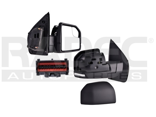 [018-1215-64] ESPEJO FD F-150 15-20 ELECTRICO C/DESEMPANANTE C/DIRECCIONAL C/MEMORIA C/LUZ INFERIOR E/ABATIBLE C/PUNTO CIEGO P/PINTAR KING RANCH/LARIAT CREW/LIMITED/PLATINUM DER