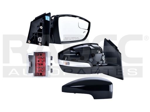 [018-1219-34] ESPEJO FD FOCUS 12-14 ELECTRICO C/DESEMPANANTE C/DIRECCIONAL C/PUNTO CIEGO P/PINTAR ST/TITANIUM/SEL/SE/S L4 4CILINDROS 2.0L 4 PUERTAS DER