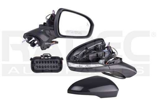 [018-1221-18] ESPEJO FD FUSION 17-20 ELECTRICO C/DESEMPANANTE C/DIRECCIONAL C/LUZ INFERIOR C/MEMORIA P/PINTAR SE/PLATINUM/TITANIUM/SPORT 4/6 CILINDROS 2.0/2.5/2.7L 4 PUERTAS DER