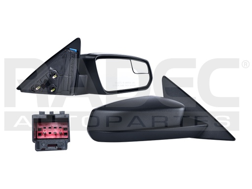 [018-1228-24] ESPEJO FD MUSTANG 13-14 ELECTRICO C/PUNTO CIEGO CORRUGADO BASE/GT/ST/SHELBY V6/V8 6/8 CILINDROS 3.7/5.0/5.7L 2 PUERTAS DER
