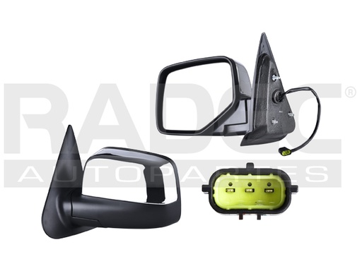 [018-1230-25] ESPEJO FD RANGER 05-09 ELECTRICO CROMADO 3 PINES IZQ