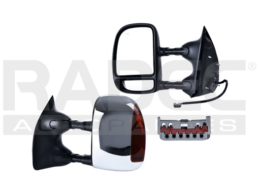 [018-1239-11] ESPEJO FD F-350 99-07 ELECTRICO C/DESENPANANTE C/DIRECCIONAL CROMADO LARIAT/HARLEY/KING RANCH/LIMITED/XLS/XL/EDDIE BAUER/XLT /F-250/F-350/F-450/F-550 5.4/6.0/6.8L 4 PUERTAS IZQ