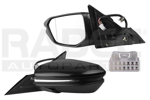 [018-1302-69] ESPEJO HD CIVIC 16-21 ELECTRICO C/DESENPANANTE C/DIRECCIONAL C/MOLDURA CROMADA P/PINTAR 7 PINES EX L4 4 CILINDROS 2.0L 2/4 PUERTAS IZQ