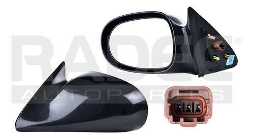 [018-2302-04] ESPEJO NS ALTIMA 93-97 ELECTRICO NEGRO 3 PINES BASE/SE/XE/GXE/GLE L4 4 CILINDROS 2.4L 4 PUERTAS DER