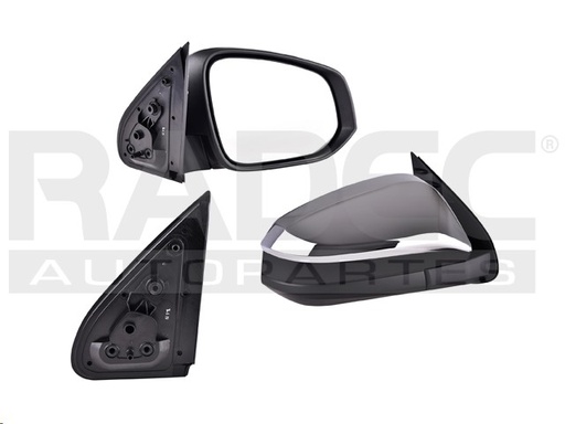 [018-3007-24] ESPEJO TY HILUX 16-23 LINEA ANTERIO Y LINEA NUEVA MANUAL CROMADO 4X2/4X4/SR/BASE L4 4 CILINDROS 2.7/2.8L 2/4 PUERTAS DER