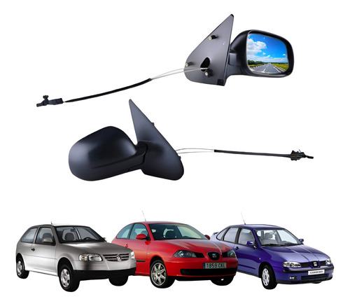 [018-3108-09] ESPEJO VW DERBY 99-09/IBIZA/CORDOBA 99-02 C/CONTROL GRANDE NEGRO IZQ