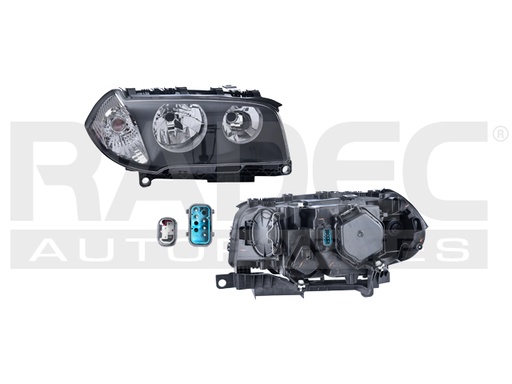 [019-0317-02] FARO BW X3 03-06 ELECTRICO C/MOTOR FONDO NEGRO P/FOCO HALOGENO S/FOCO DEPO DER