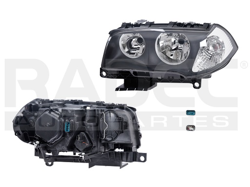 [019-0317-03] FARO BW X3 03-06 ELECTRICO C/MOTOR FONDO NEGRO P/FOCO HALOGENO S/FOCO DEPO IZQ