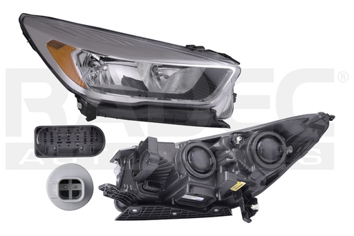 [019-1209-40] FARO FD ESCAPE 17-18 FONDO CROMADO REFLEJANTE AMBAR C/FOCO HALOGENO DEPO DER