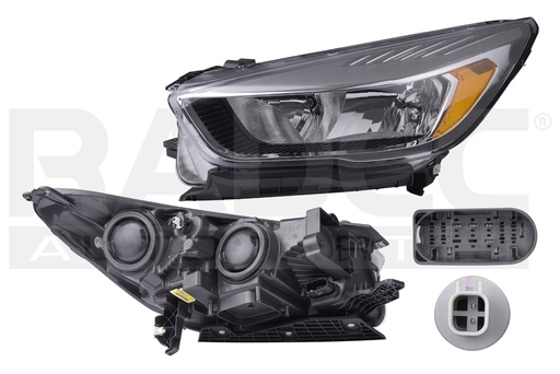 [019-1209-41] FARO FD ESCAPE 17-18 FONDO CROMADO REFLEJANTE AMBAR C/FOCO HALOGENO DEPO IZQ