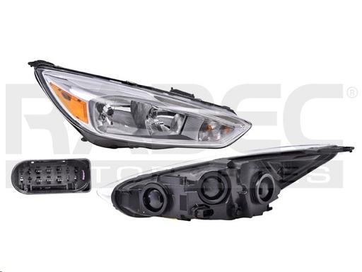 [019-1219-58] FARO FD FOCUS 15-16 FONDO CROMADO C/LUZ DE DIA P/FOCO HALOGENO C/FOCO DEPO DER