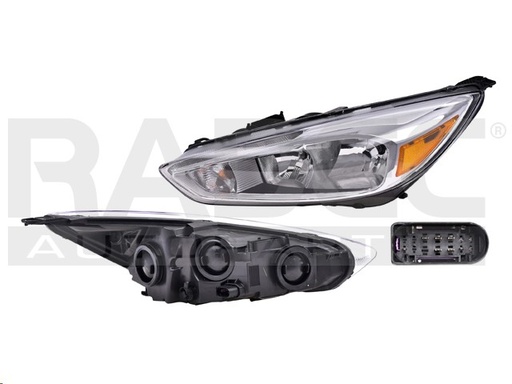 [019-1219-59] FARO FD FOCUS 15-16 FONDO CROMADO C/LUZ DE DIA P/FOCO HALOGENO C/FOCO DEPO IZQ
