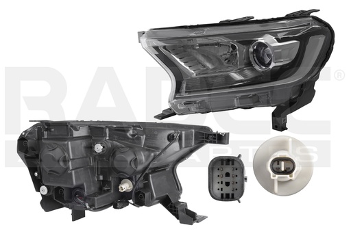 [019-1230-41] FARO FD RANGER 17-21 MANUAL/ELECTRICO P/FOCOS H11 Y HB3 FONDO NEGRO S/FOCO DEPO IZQ