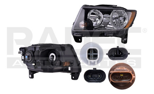 [019-1604-07] FARO JP COMPASS 14-17 FILO NEGRO C/FOCO DEPO IZQ