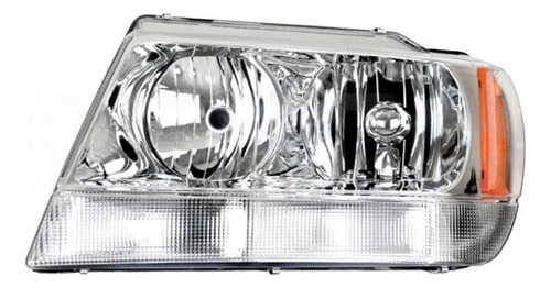 [019-1605-03] FARO JP GRAND CHEROKEE 99-04 FONDO CROMADO CUARTO BLANCO S/FOCO DEPO IZQ