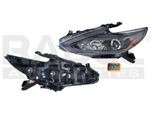 [019-2302-61] FARO NS ALTIMA 17-18 FONDO NEGRO P/FOCO HALOGENO C/FOCO DEPO IZQ