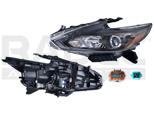 [019-2302-63] FARO NS ALTIMA 17-18 FONDO NEGRO P/FOCO HALOGENO C/LEDS C/FOCO DEPO IZQ