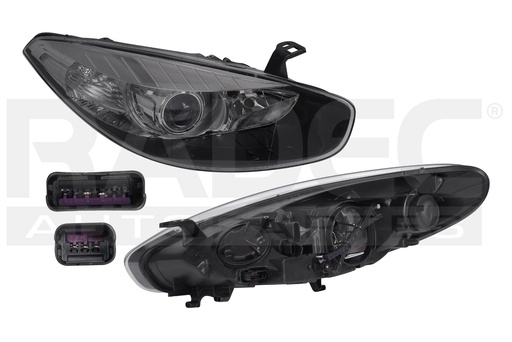 [019-2608-04] FARO RN FLUENCE 13-18 ELECTRICO C/MOTOR FONDO NEGRO P/FOCO HALOGENO C/MOLDURA CROMADA S/FOCO DEPO DER