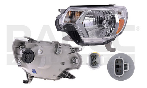 [019-3015-21] FARO TY TACOMA 12-15 FONDO CROMADO C/FOCO DEPO IZQ