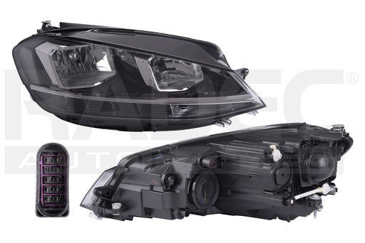 [019-3111-44] FARO VW GOLF 18-20 ELECTRICO C/MOTOR C/LEDS P/FOCO HALOGENO DEPO DER