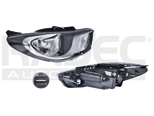 [019-3405-02] FARO HY I10 11-14 ELECTRICO S/MOTOR FONDO NEGRO P/FOCO HALOGENO S/FOCO DEPO DER