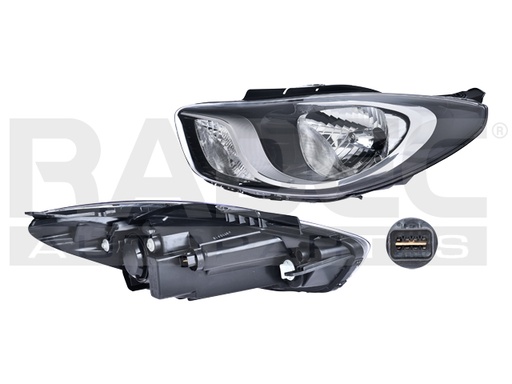 [019-3405-03] FARO HY I10 11-14 ELECTRICO S/MOTOR FONDO NEGRO P/FOCO HALOGENO S/FOCO DEPO IZQ