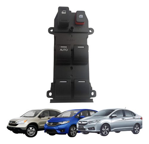 [184-70624] CONTROL ELECTRICO HD CR-V 07-11/FIT 09-14/CITY 10-13  DE ELEVADOR 22 PINS 6 TECLAS 12VCC MANIJAUTO    