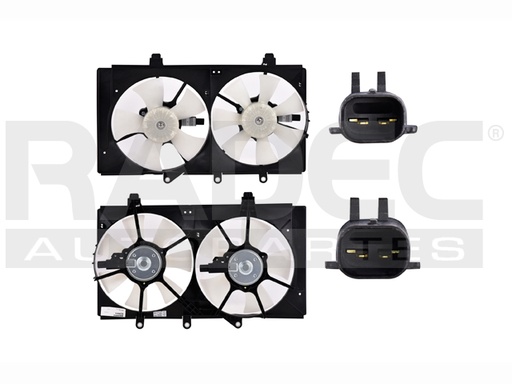 [218-0912-03] MOTOVENTILADOR DG NEON 00-05 L4 2.0 LTS AUT DOBLE COMPLETO 4 PINES TY