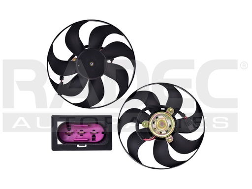 [218-3116-00] MOTOVENTILADOR VW POLO 03-16 L4 1.6, 2.0 LTS P/RAD ASPAS Y MOTOR 3 PINES NAC