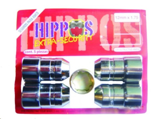 [SEGTU14X2P] CANDADO TUERCA 14 X 2 ACERO 4 TUERCAS Y 