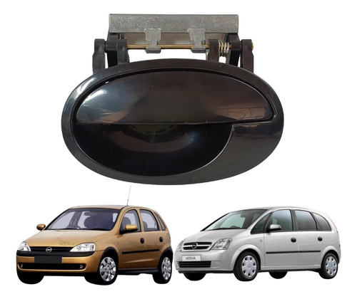 [012-0617-03] MANIJA EXTERIOR CV CORSA 00-08/MERIVA 04-08  LISA NEGRA PLASTICO HUSHAN Izquierdo Trasera  