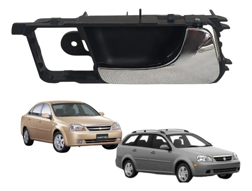 [012-0633-06] MANIJA INTERIOR CV OPTRA 06-10  SZ FORENZA SEDAN 04-08  NEGRA/CROMO PLASTICO HUSHAN Derecho Delantera/Trasera  