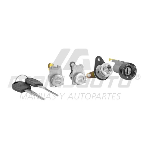 [71464] SET DE CILINDROS CV AVEO SEDAN 08-17  CON LLAVE PUERTA/CAJUELA/ENCENDIDO METAL CROMO 12VCC MANIJAUTO Derecho/Izquierdo Delantera  