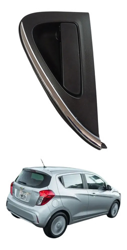 [012-0666-14] MANIJA EXTERIOR CV SPARK 16-20  CORRUGADA NEGRA/CROMO PLASTICO HUSHAN Derecho Trasera  