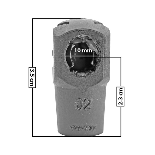 [60218] AMORTIGUADOR REPUESTO TERMINAL UN UNIVERSAL 50-23  9 MM 7 MM 3.5 CM 2.5 CM RECTO PLASTICO NEGRO MANIJAUTO Derecho/Izquierdo Delantera/Trasera  