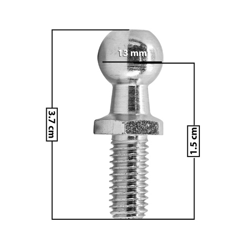 [60231] AMORTIGUADOR REPUESTO TERMINAL UN UNIVERSAL 50-23  13 MM 7 MM 3.5 CM CHUPON METAL CROMADO MANIJAUTO Derecho/Izquierdo Delantera/Trasera  
