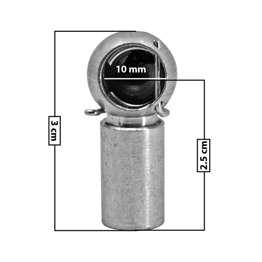 [60236] AMORTIGUADOR REPUESTO TERMINAL UN UNIVERSAL 50-23  10 MM 5 MM 3 CM 2.5 CM RECTO METAL CROMADO MANIJAUTO Derecho/Izquierdo Delantera/Trasera  
