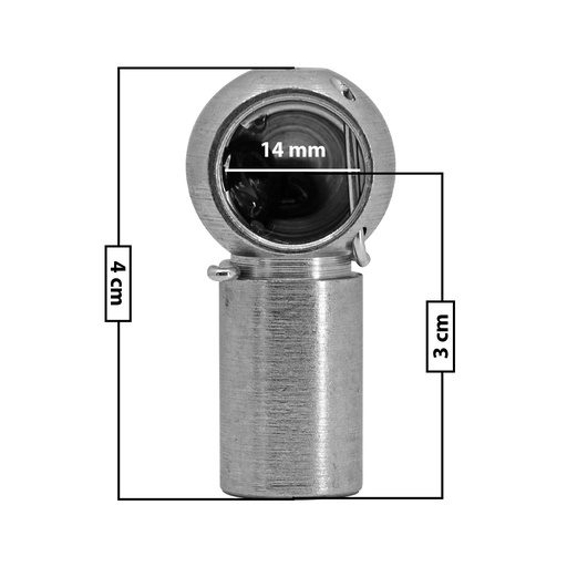 [60243] AMORTIGUADOR REPUESTO TERMINAL UN UNIVERSAL 50-23  13 MM 7 MM 4 CM 3 CM RECTO METAL CROMADO MANIJAUTO Derecho/Izquierdo Delantera/Trasera  