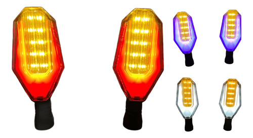 [D-128N-YR] DIRECCIONAL NEGRO LED AMARILLO/ROJO 12V