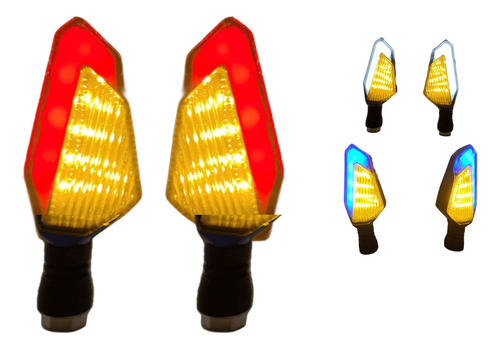 [D-156N-YR] DIRECCIONAL NEGRO LED AMARILLO/ROJO 12V