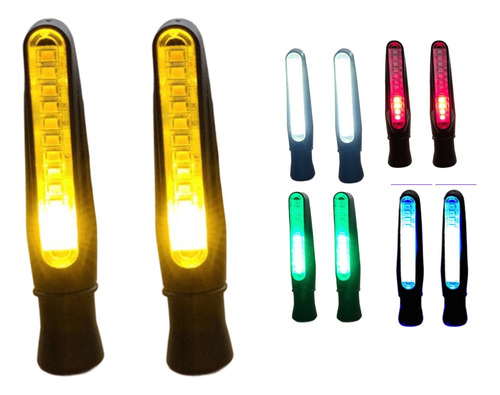 [ENDIR-3213-0545D] DIRECCIONAL NEGRO MATE 12V 12LED RUNNING AMARILLA